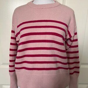 Philosophy Pink Striped Knit Pullover Crewneck Sweater Size Medium